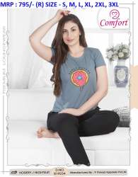 Girls T shirt With Pant Set Night Suit 