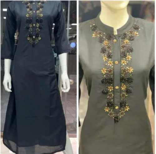 Ladies Cotton Embroidered Kurti by Shivasri Textiles