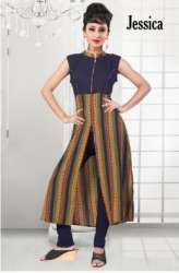 Jessica Sleeveless Synthetic Kurti