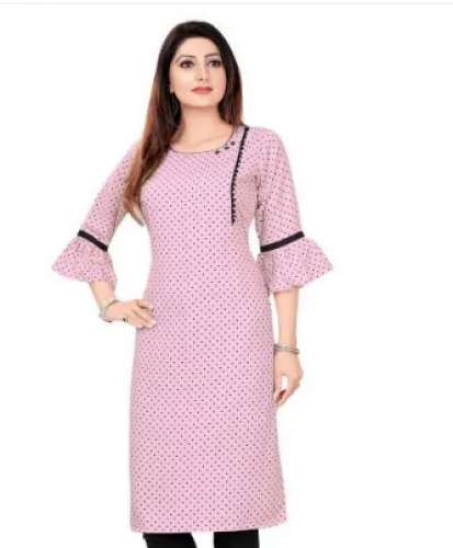 Ladies Printed Crepe Long Kurti by Ayukti Fashion Private Limited