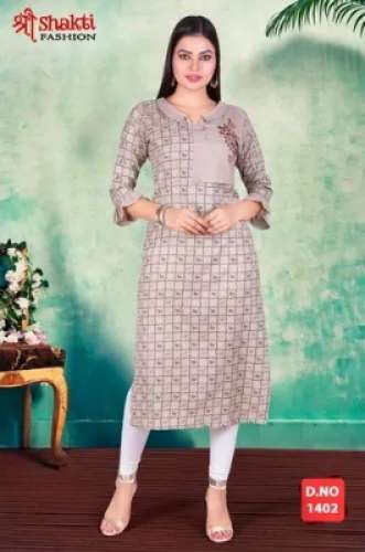 Printed 3/4th Sleeve Kurti by Shri Shakti Fashion