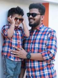 Father And Son Combo Check Print Shirts