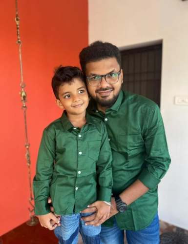 Father And Son Plain Cotton Combo Shirt by In Sync