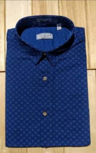 Men Blue Printed Casual Shirts