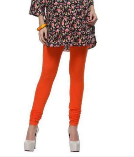 Ladies Orange Plain Leggings by Fashion Wonder