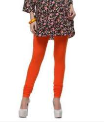 Ladies Orange Plain Leggings