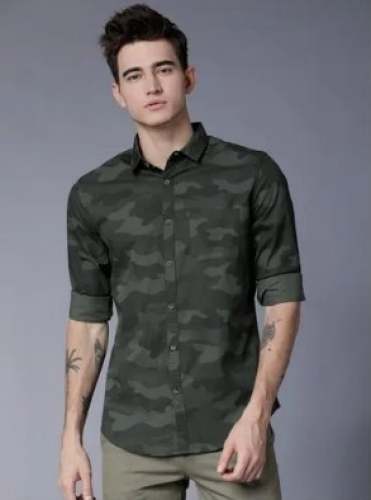 Slim Fir Cargo Pattern Shirt  by Hansum Mens Wear