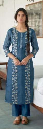 Embroidery Kurti Pant Set by Sumeet Wholesale
