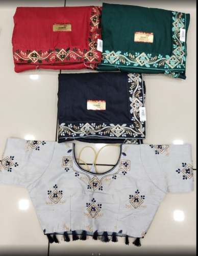 Saree With Ready Made Blouse by Sumeet Wholesale