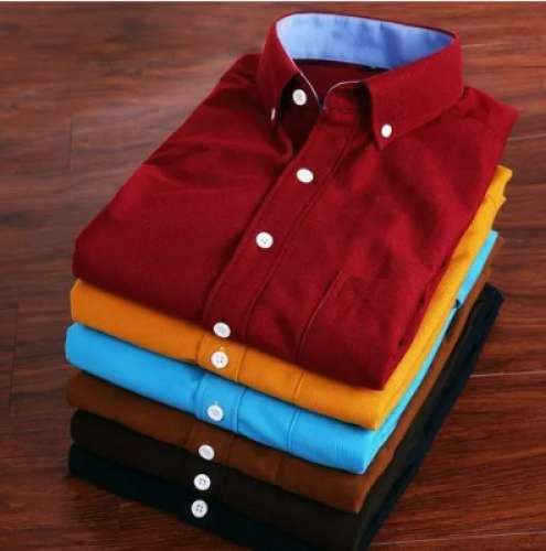 Plain Cotton Shirt for Men by IICD Independent India Cultural Dresses LLP