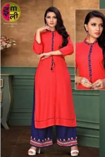 Ladies Chiffon Kurti Palazzo Set by M s Ankit Tex