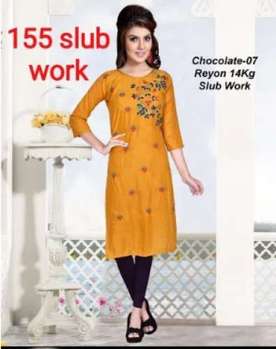 Ladies Rayon Straight Kurti by M s Ankit Tex