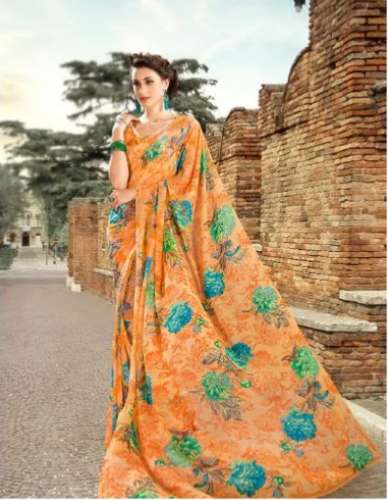 multi color Casual Wear Fancy Georgette Saree by Ram Niwas Man Mohan