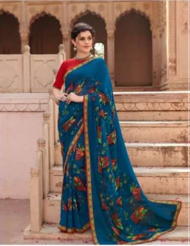 Multi color Designer Casual Wear Printed Saree by Ram Niwas Man Mohan