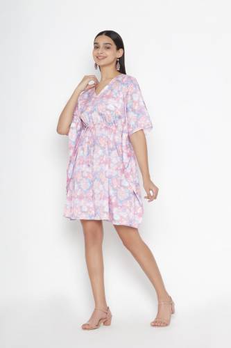 A line Purple Floral Dress