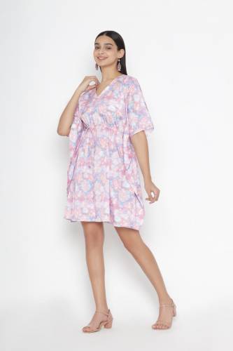 A line Purple Floral Dress by octics