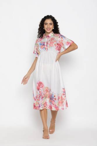 A line Slim Fit Collar One Piece Maxi Dress at Rs.1549/Piece in