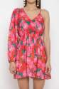 One Shoulder Party Wear Pink One Piece Dress thumb 2