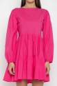 Regular wear Plain Pink High Neck One Piece Dress thumb 4