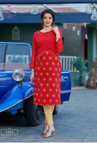 Georgette Straight Kurtis by Poonam by Razzo Exports