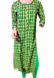 Parrot Green Regular Wear Kurtis 