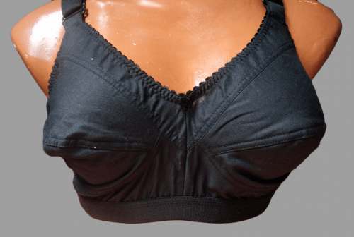 Broad straps Cotton Bra Black by Naymira Fashion