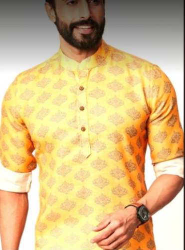 Yellow Printed Fabric At Wholesale Rate by Prakash Enterprise