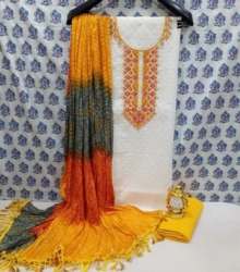 Designer Hakoba Dress Material with Fancy Dupatta 