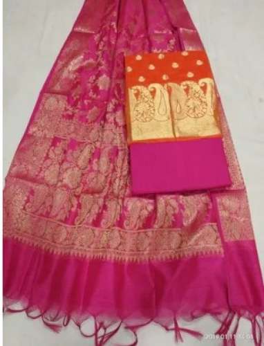 Festive Wear Chanderi Banarasi Dress Material