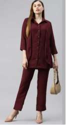 Ladies plain Party Wear Co Ord Sets