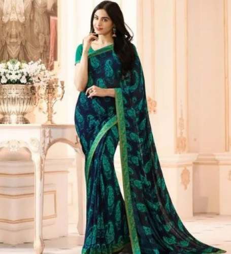 New Printed Georgette Saree For Ladies