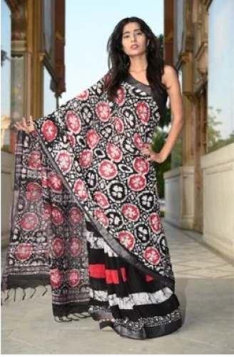 Hand Block Printed Saree by Daabu