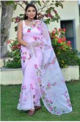 Hand Painted Organza Saree