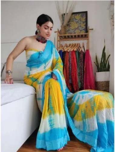 Shibori Linen Designer Saree by Daabu