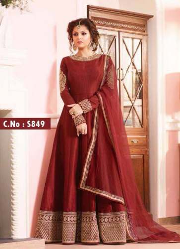 Buy Fancy Brown Ladies Ready made Suit by V V Fashion