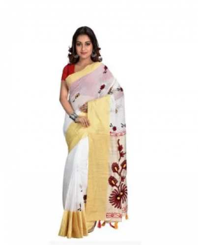 Ladies Casual Wear Noil Saree by Roxyma Online Sale