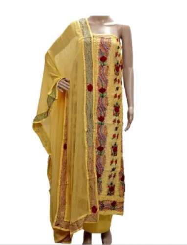 Ladies Chanderi Unstitched Suit by Sahej Suits
