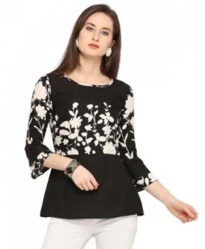 New Collection fancy crepe top for ladies by Hetvi Hand Work