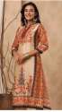 Beige Chanderi Silk Kurta With Pants