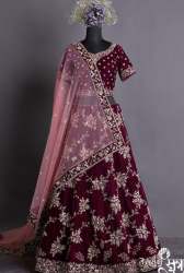New Arrival Hand Embroidery Maroon Lehenga Choli