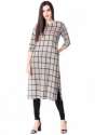 checks-print-rayon-kurti