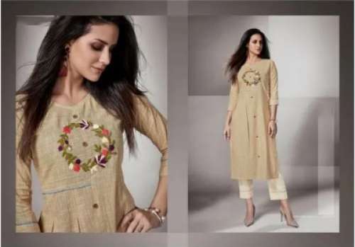 Ladies Casual Embroidered Kurti by Pooja Fashions