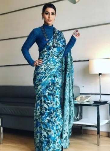 Party Wear Printed Saree With Designer Blouse 