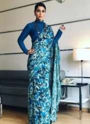 Party Wear Printed Saree With Designer Blouse 