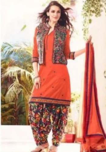 Regular Wear Semi Stitched Patiala Suit  by Shyam Chakra