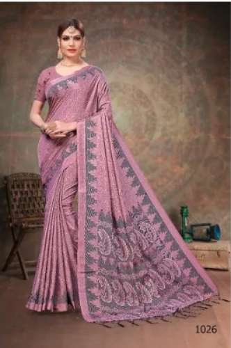 Ladies Printed Cotton Silk Saree by Manbhari Prints