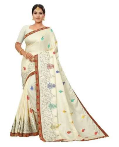 Cotton Embroidery Work Saree by Millionaire Woman Fashion