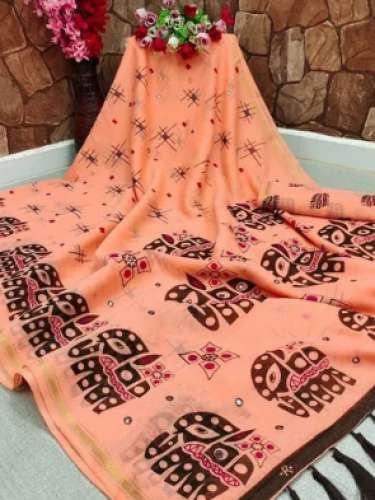 Ladies Party Wear Printed Saree