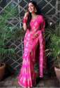 ladies-pink-fancy-georgette-saree-by-rewa-fashion