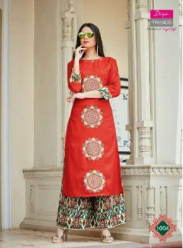 Diya Trends Fancy Kurti Palazzo Set by Rudra Collections